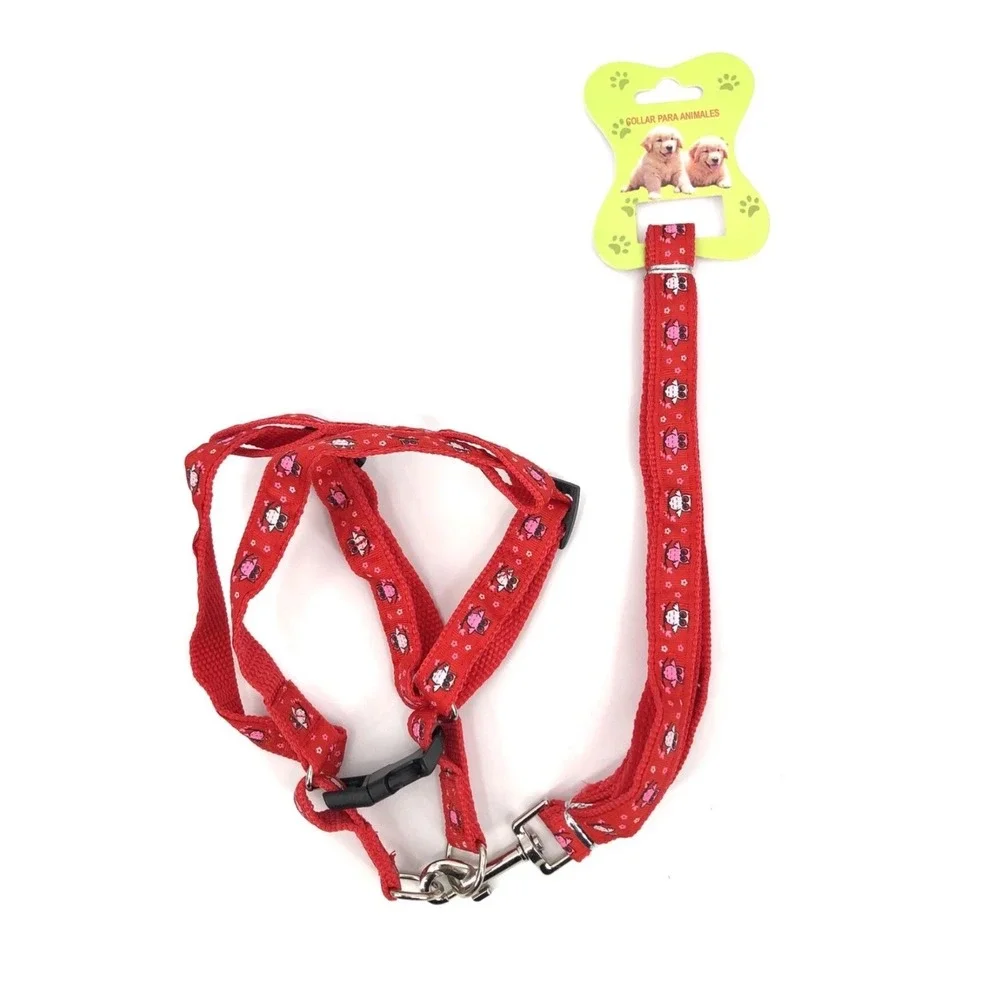 Red Owl Dog Harness Leash Set Adjustable For Medium Dogs NEW